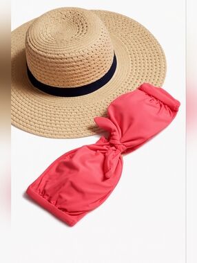Victoria's Secret Coral Strapless Tie-Front Bikini Top